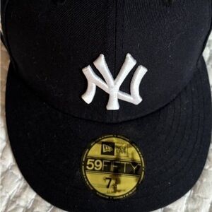 New Era Black Fitted Cap with White Emblem